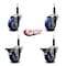 Service Caster 3.5'' Blue Poly Wheel Swivel 3/4'' Expanding Stem Caster Set 2 Brakes, 4PK SCC-EX20S3514-PPUB-BLUE-2-PLB-2-34 - alternate 3